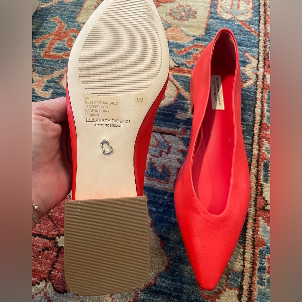 ANTONIO MELANI Red Pointed-Toe Leather Heels - Picture 3 of 6